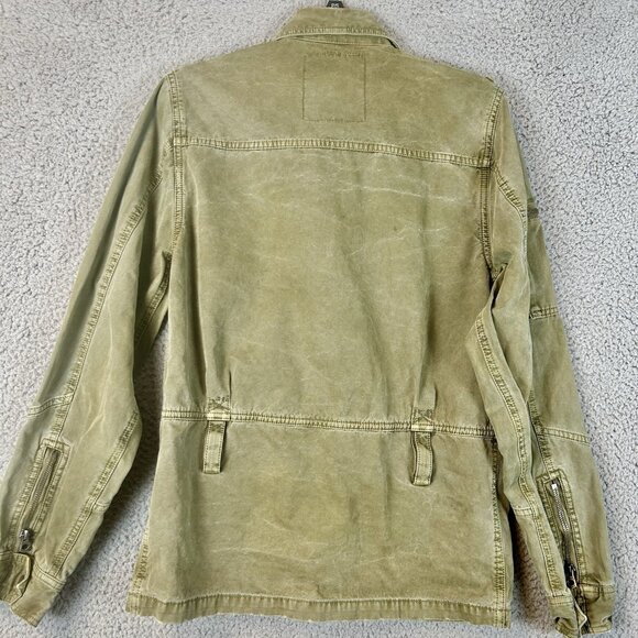 Lucky Brand Jacket Women Sz S Green Military Field Chore Utility Coat Zip/Button - Picture 2 of 5
